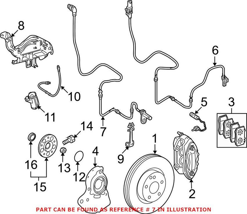 Mercedes ABS Wheel Speed Sensor - Front 2219057100